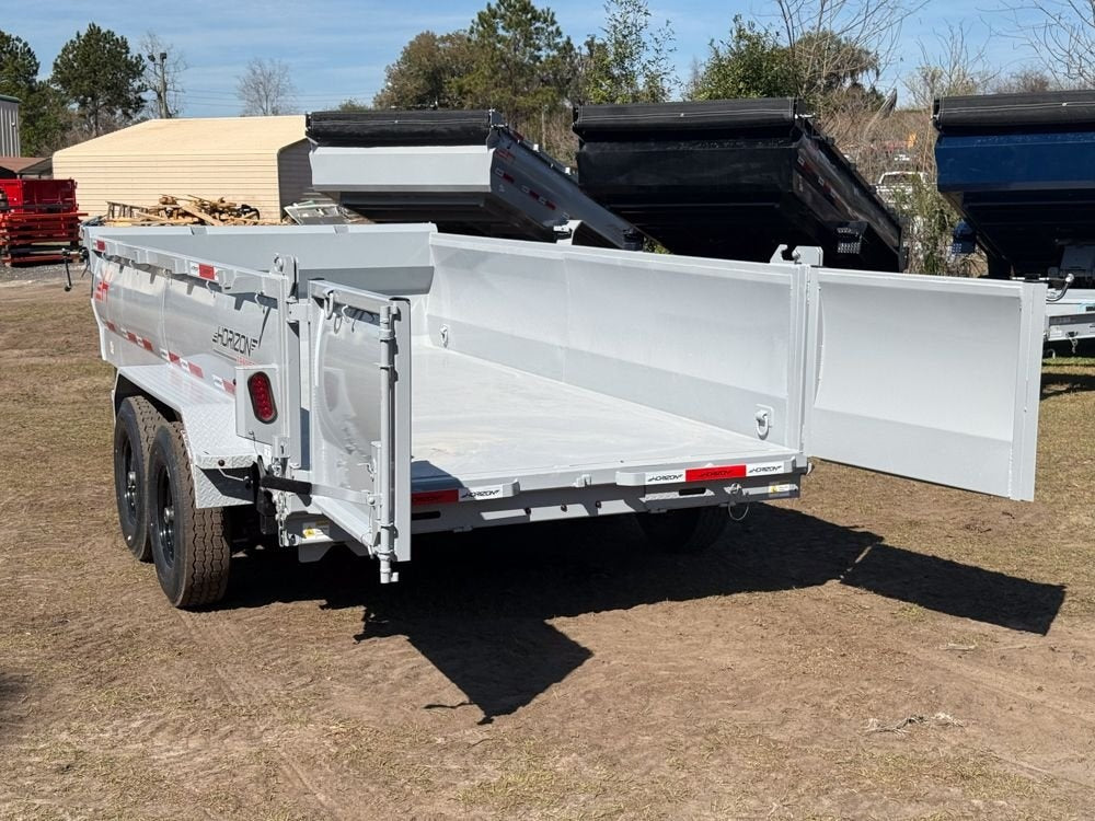 14' LZ7 Dump Trailer 30" Walls - Scissor Lift - 14K GWVR - 14ply Tires - 3 Way Door - Ramps - Dump Trailers - Stryker Dealership Group