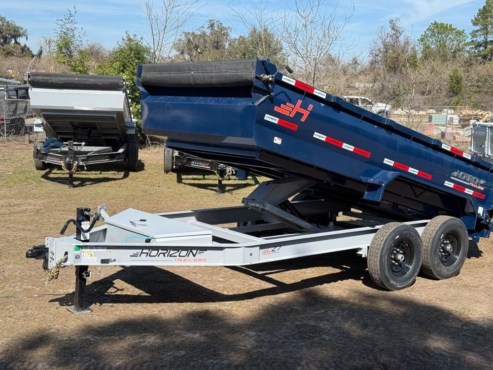 14' LZ7 Dump Trailer 30" Walls - Scissor Lift - 14K GWVR - 14ply Tires - 3 Way Door - Ramps - Dump Trailers - Stryker Dealership Group