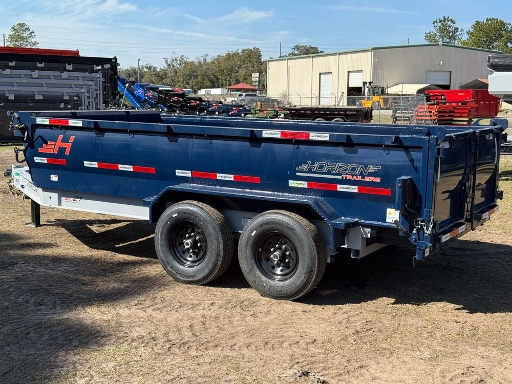 14' LZ7 Dump Trailer 30" Walls - Scissor Lift - 14K GWVR - 14ply Tires - 3 Way Door - Ramps - Dump Trailers - Stryker Dealership Group