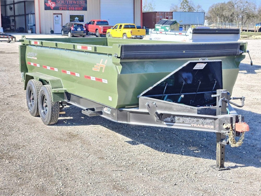 14' LZ7 Dump Trailer 36" Walls - Scissor Lift - 14K GWVR - 14ply Tires - 3 Way Door - Ramps - Dump Trailers - Stryker Dealership Group