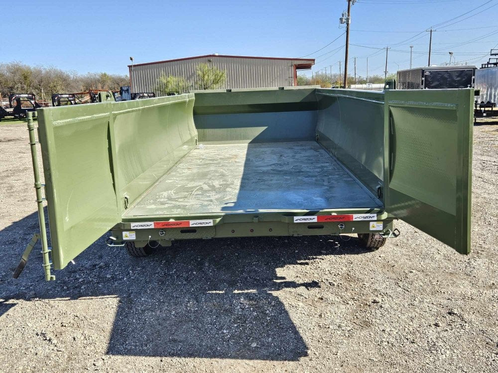 14' LZ7 Dump Trailer 36" Walls - Scissor Lift - 14K GWVR - 14ply Tires - 3 Way Door - Ramps - Dump Trailers - Stryker Dealership Group