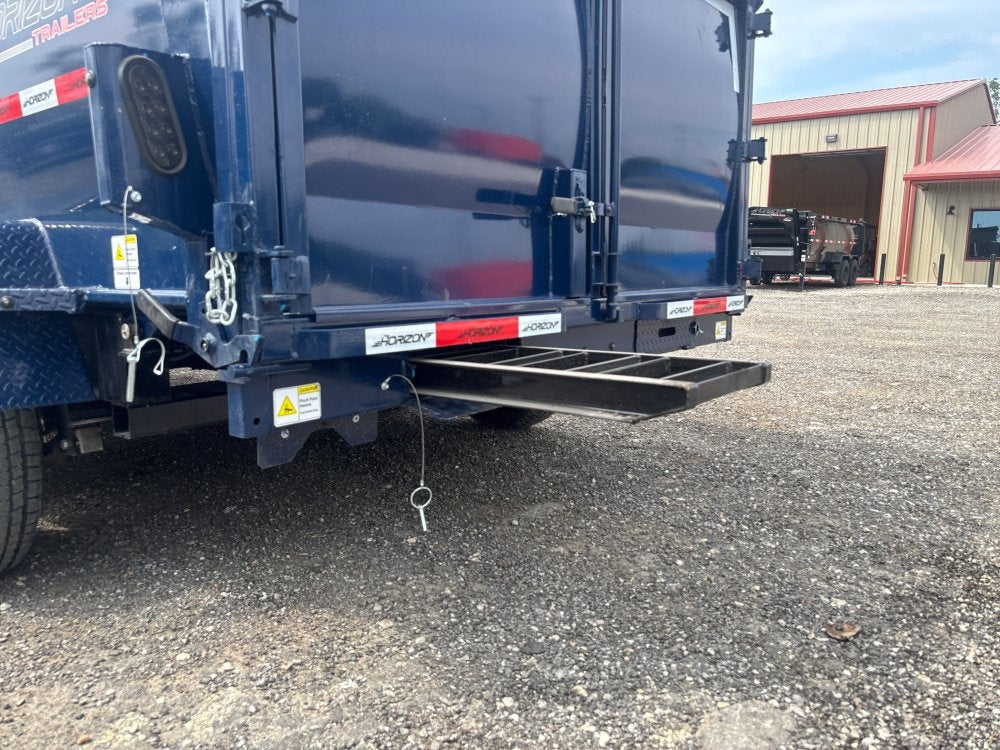 14' LZ7 Dump Trailer 42" Walls - Scissor Lift - 14K GWVR - 14ply Tires - 3 Way Door - Ramps - DT2 Contractor - Stryker Dealership Group