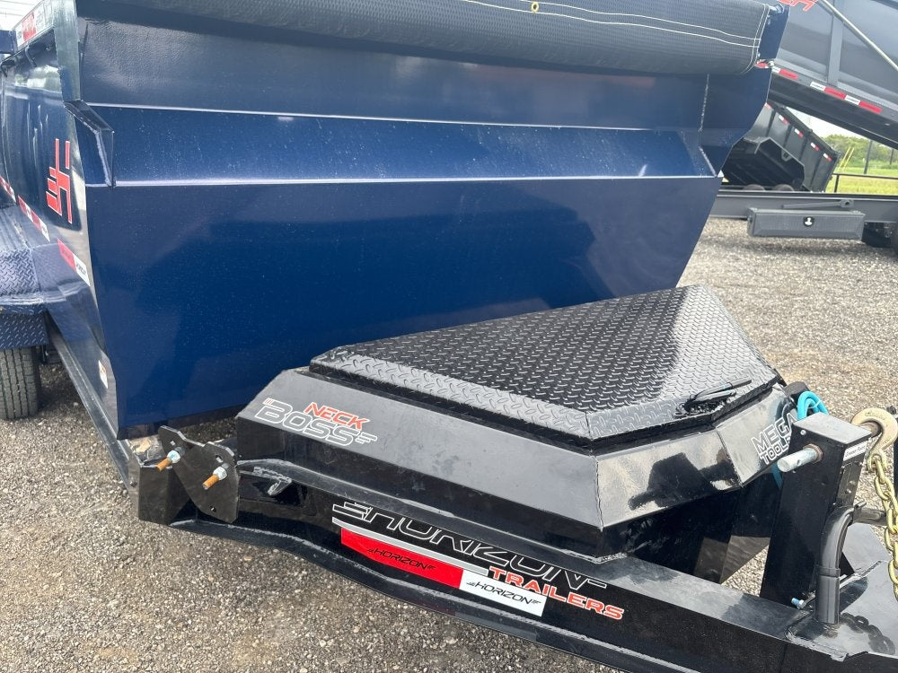 14' LZ7 Dump Trailer 42" Walls - Scissor Lift - 14K GWVR - 14ply Tires - 3 Way Door - Ramps - DT2 Contractor - Stryker Dealership Group