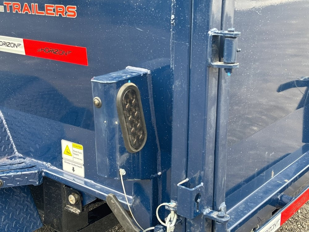 14' LZ7 Dump Trailer 42" Walls - Scissor Lift - 14K GWVR - 14ply Tires - 3 Way Door - Ramps - DT2 Contractor - Stryker Dealership Group