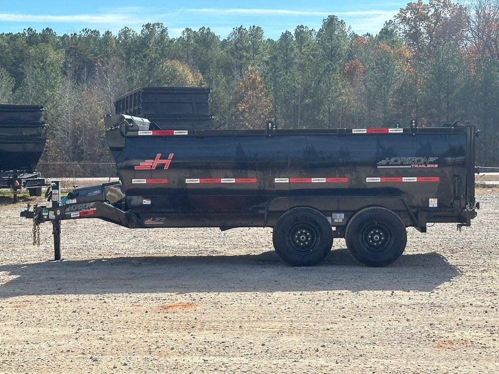 14' LZ7 Dump Trailer 50" Walls - Scissor Lift - 14K GWVR - 14ply Tires - 3 Way Door - Ramps - DT2 Contractor/Dump Trailers - Stryker Dealership Group