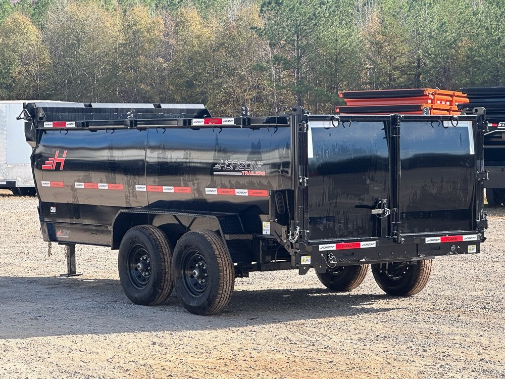 14' LZ7 Dump Trailer 50" Walls - Scissor Lift - 14K GWVR - 14ply Tires - 3 Way Door - Ramps - DT2 Contractor/Dump Trailers - Stryker Dealership Group