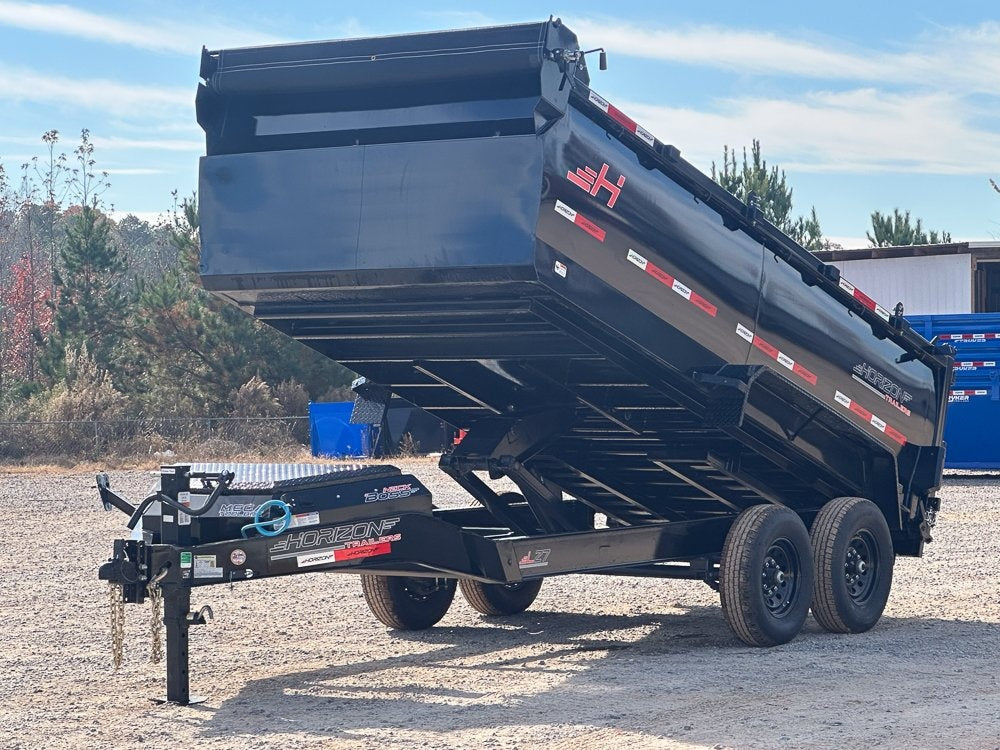 14' LZ7 Dump Trailer 50" Walls - Scissor Lift - 14K GWVR - 14ply Tires - 3 Way Door - Ramps - DT2 Contractor/Dump Trailers - Stryker Dealership Group