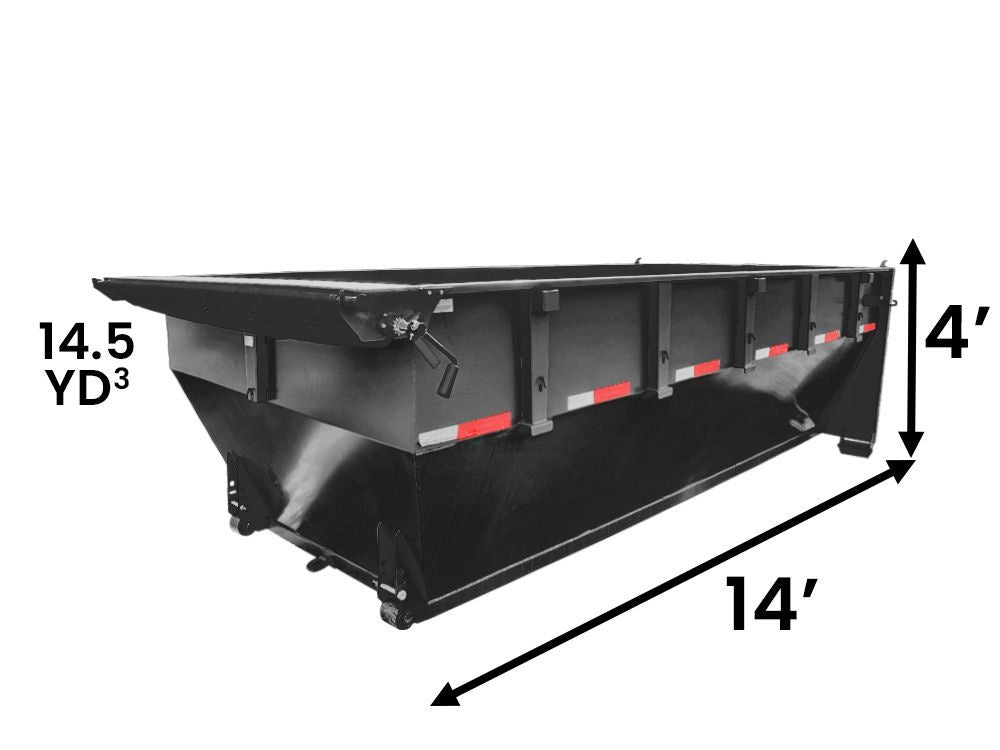 14' RDX Roll Off Bin 4' Wall - Black 116510 - Roll Off Bins - Stryker Dealership Group