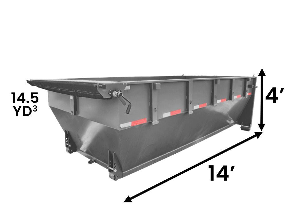 14' RDX Roll Off Bin 4' Wall - Gray 116400 - Roll Off Bins - Stryker Dealership Group