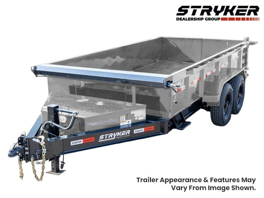 14' SDT Dump Trailer 24" Side Walls - 521 Scissor Lift - 3 Way Gate - Dump Trailers/Dump Trailers - Stryker Dealership Group