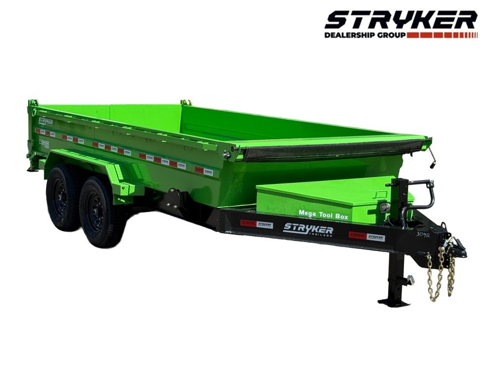 14' SDT Dump Trailer 24" Side Walls - 521 Scissor Lift - 3 Way Gate - Bumper Pull Dump - Dump Trailers - Stryker Dealership Group