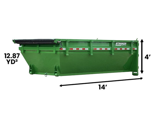14' SR2 Roll Off Bin 4' Walls - Bright Green - #SR2-1096 - 14x4 Bin/Roll Off Bin - Stryker Dealership Group