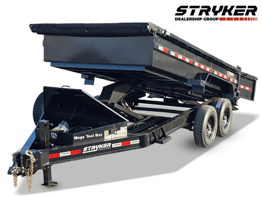 14' Stryker SDT Bumper Pull Dump Trailer 24" Side Walls - (2) 7k Axles - Dump Trailers/DT2 Contractor - Stryker Dealership Group