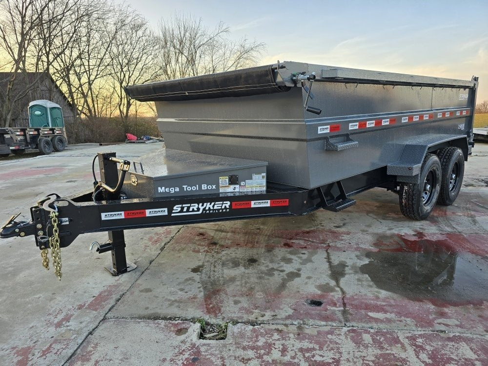 14' Stryker SDT Bumper Pull Dump Trailer 36" Side Walls - (2) 7k Axles - Bumper Pull Dump - Dump Trailers - Stryker Dealership Group