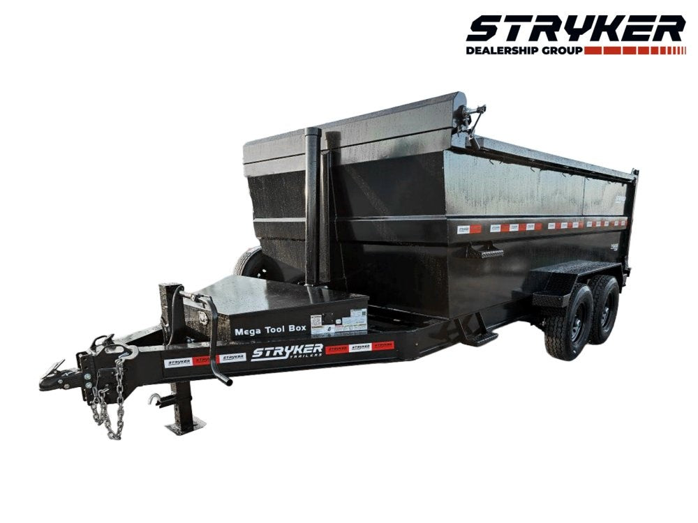 14' Stryker SDT Bumper Pull Dump Trailer 48" Side Walls - (2) 7k Axles - Dump Trailers/DT2 Contractor - Stryker Dealership Group