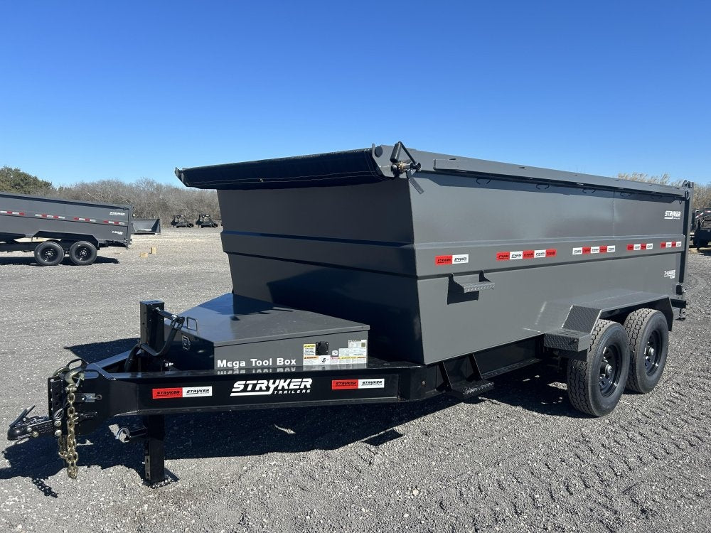 14' Stryker SDT Bumper Pull Dump Trailer 48" Side Walls - (2) 7k Axles - Bumper Pull Dump - Dump Trailers - Stryker Dealership Group