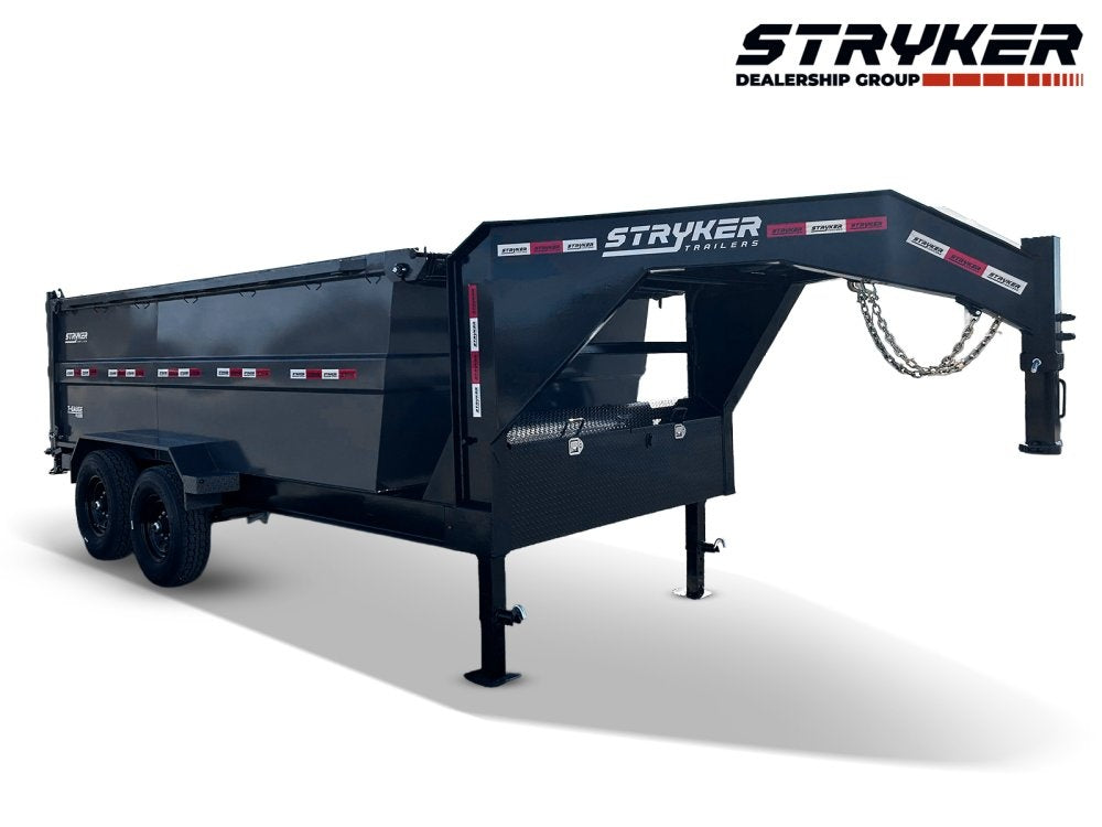 14' Stryker SDT Gooseneck Dump Trailer 48" Side Walls - (2) 7k Axles - Gooseneck Dump - Dump Trailers - Stryker Dealership Group