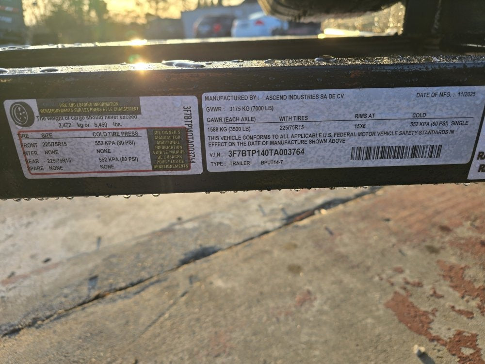 14' Utility Trailer (2) 3.5K Axles, 77" Wide, Side Ramps and 4' Gate - Utility & SXS - Stryker Dealership Group