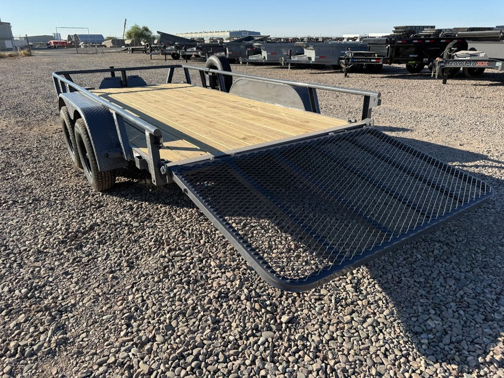 14' UTX Bumper Pull Utility (2) 3.5k Axles, 4' Mesh Flip Ramp - Utility & SXS - Stryker Dealership Group
