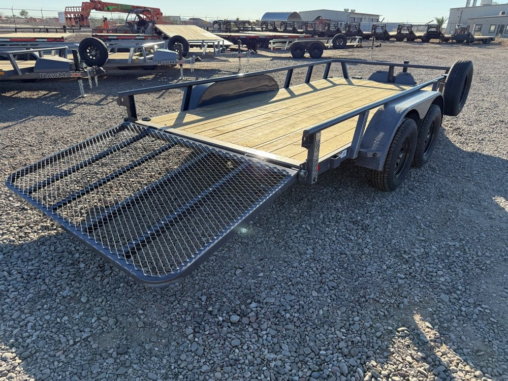 14' UTX Bumper Pull Utility (2) 3.5k Axles, 4' Mesh Flip Ramp - Utility & SXS - Stryker Dealership Group