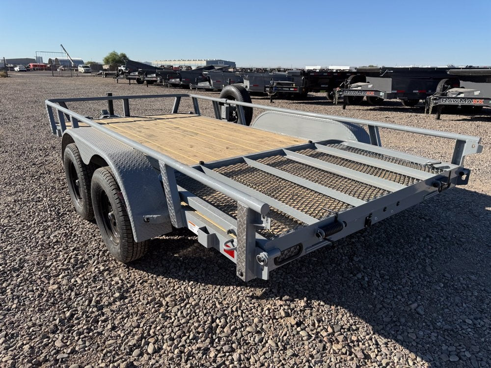 14' UTX Bumper Pull Utility (2) 3.5k Axles, 4' Mesh Flip Ramp - Utility & SXS - Stryker Dealership Group