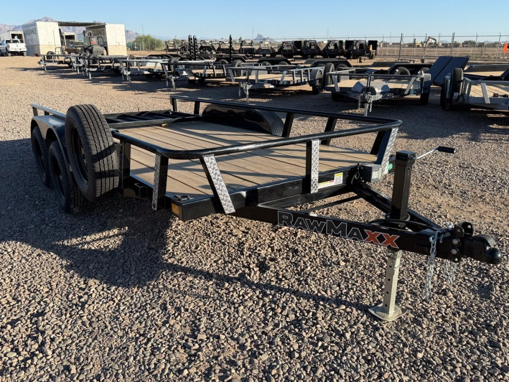 14' UTX Bumper Pull Utility (2) 3.5k Axles, 4' Mesh Flip Ramp, 77" Wide - Utility & SXS - Stryker Dealership Group