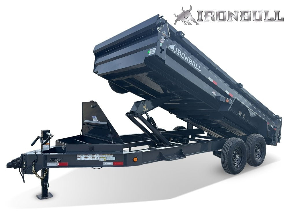 14' x 83" Iron Bull DWB Bumper Pull Dump Trailer 24" Side Walls - (2) 7,000 lb Axles - Bumper Pull Dump - Dump Trailers - Stryker Dealership Group