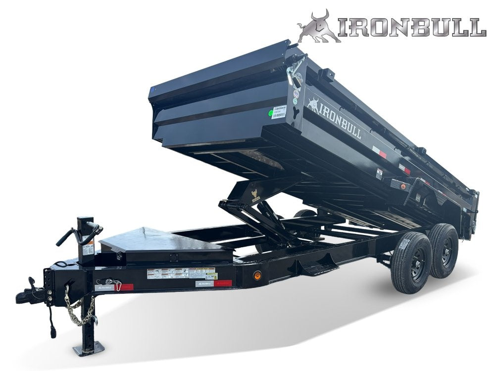 14' x 83" Iron Bull DWB Bumper Pull Dump Trailer 24" Side Walls - (2) 7,000 lb Axles - Bumper Pull Dump - Dump Trailers - Stryker Dealership Group