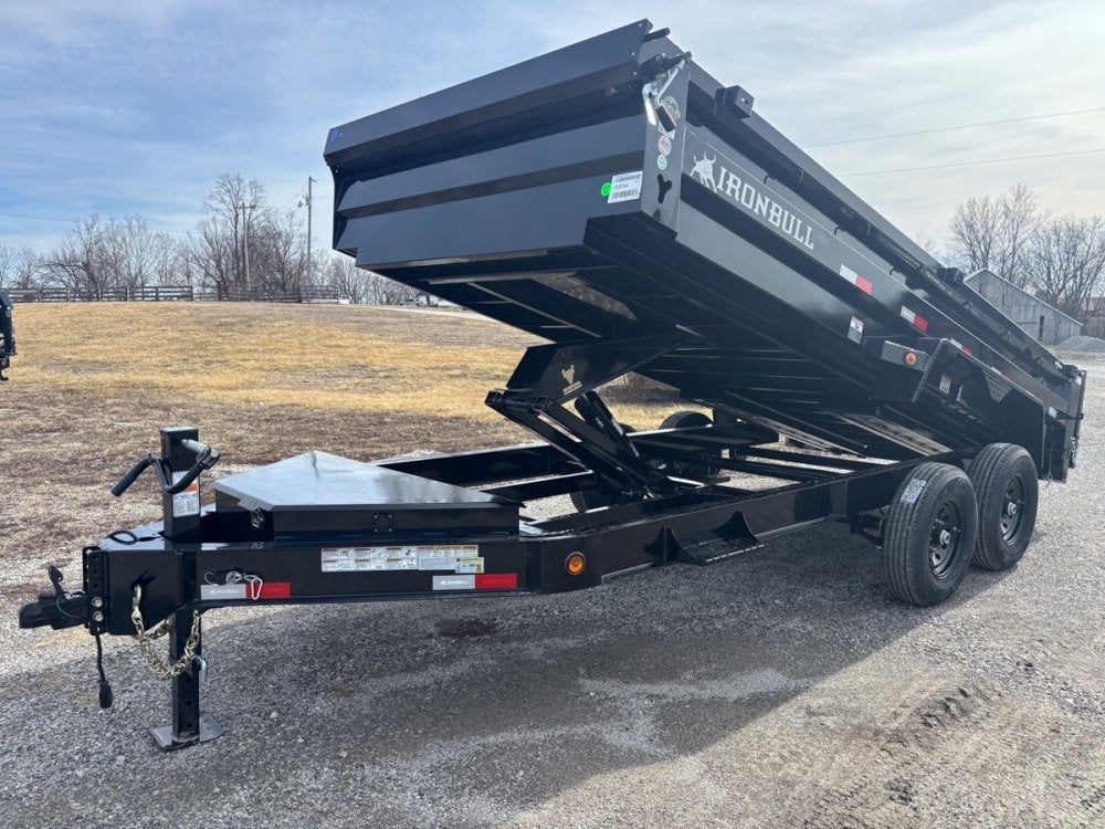 14' x 83" Iron Bull DWB Bumper Pull Dump Trailer 24" Side Walls - (2) 7,000 lb Axles - Bumper Pull Dump - Dump Trailers - Stryker Dealership Group