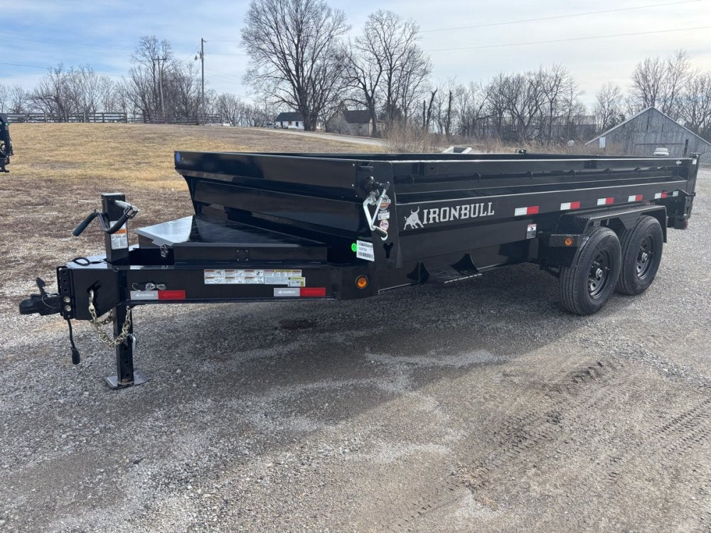 14' x 83" Iron Bull DWB Bumper Pull Dump Trailer 24" Side Walls - (2) 7,000 lb Axles - Bumper Pull Dump - Dump Trailers - Stryker Dealership Group
