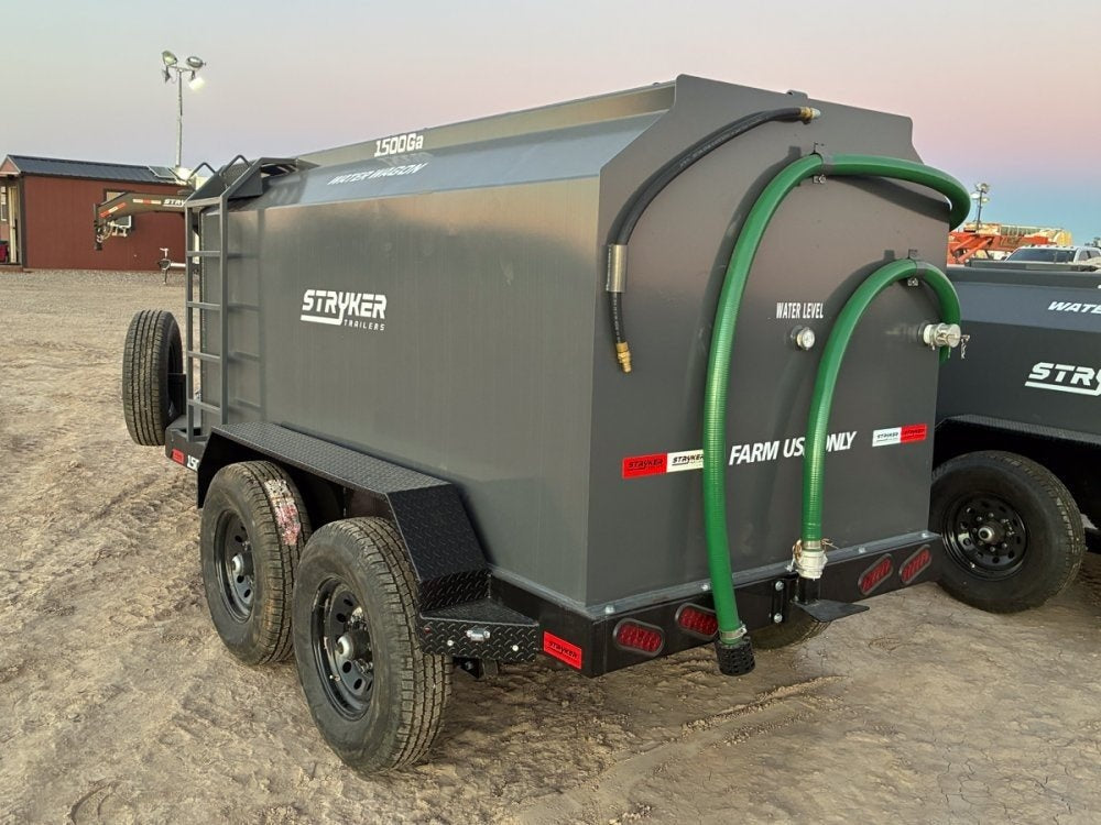 1500 Gallon Water Tank Trailer with Pump and Hose - Water Tank Trailer - Stryker Dealership Group