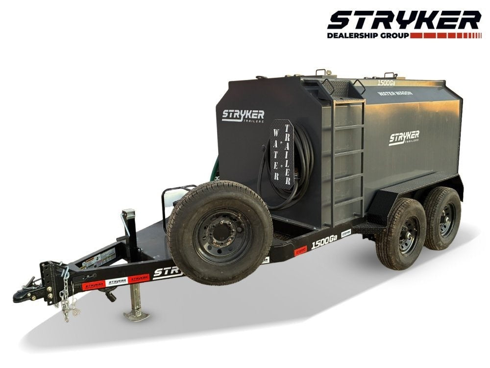 1500 Gallon Water Tank Trailer with Pump and Hose - Water Tank Trailer - Stryker Dealership Group