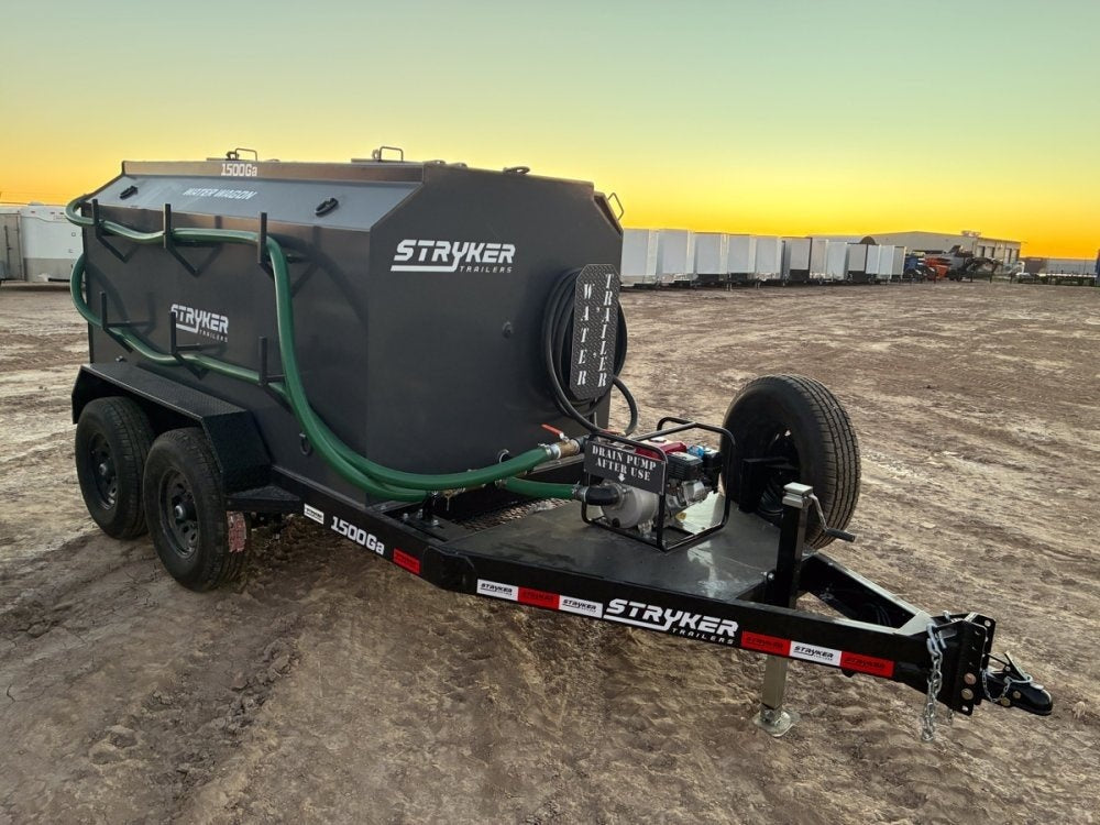 1500 Gallon Water Tank Trailer with Pump and Hose - Water Tank Trailer - Stryker Dealership Group