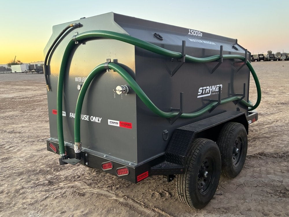 1500 Gallon Water Tank Trailer with Pump and Hose - Water Tank Trailer - Stryker Dealership Group