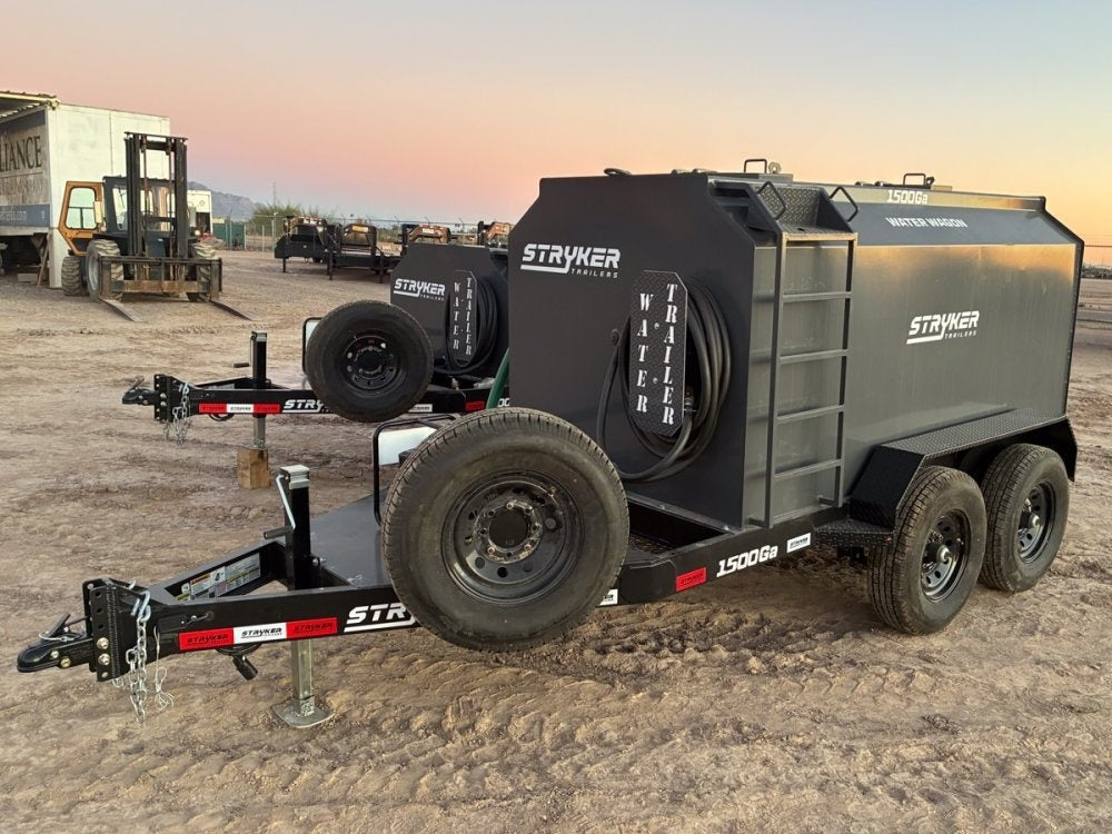 1500 Gallon Water Tank Trailer with Pump and Hose - Water Tank Trailer - Stryker Dealership Group