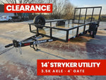 14' Utility Trailer (1) 3.5K Axle, 77" Wide 4' Gate 003765