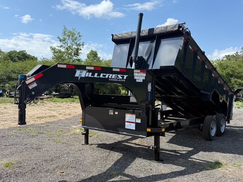 16' Hillcrest Gooseneck Dump Trailer Telescopic 40" Side Walls - (2) 8K Axles 004471 - Stryker Dealership Group