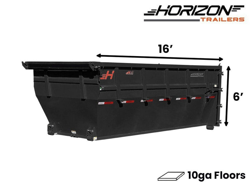 16' Horizon HDZ Roll Off Bin 6' Wall + Tarp 010149 - Stryker Dealership Group