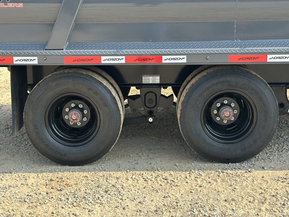 16' HZH GN Dump Trailer w/ 2' Walls (2) 12k Axles, 3 - Way Door, Tarp 9238 - Stryker Dealership Group