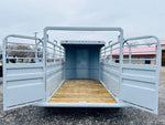 16' Ranchboss STR Bumper Pull 1/2 Top Livestock Trailer - (2) 7k Axles 015138 - Stryker Dealership Group