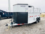 16' Ranchboss STR Bumper Pull 1/2 Top Livestock Trailer - (2) 7k Axles 015138 - Stryker Dealership Group