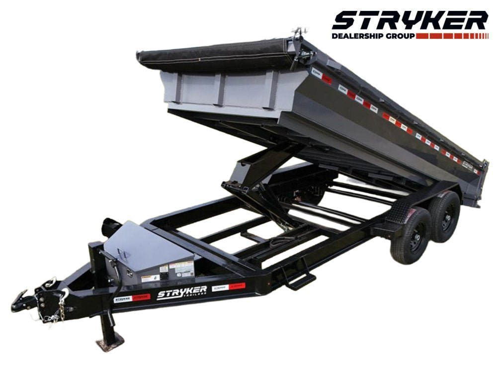 16' Stryker EDT Bumper Pull Dump Trailer 20" Side Walls - (2) 7k Axles 003883 - Stryker Dealership Group