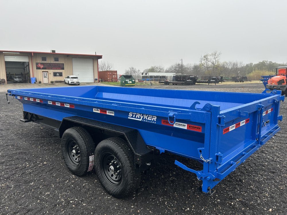 16' Stryker EDT Bumper Pull Dump Trailer 20" Side Walls - (2) 7k Axles 003884 - Stryker Dealership Group