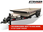 16' Stryker EDT Bumper Pull Dump Trailer 20" Side Walls - (2) 7k Axles 004052 - Stryker Dealership Group