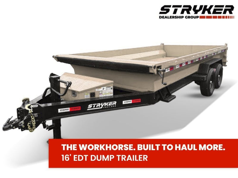 16' Stryker EDT Bumper Pull Dump Trailer 20" Side Walls - (2) 7k Axles 004052 - Stryker Dealership Group