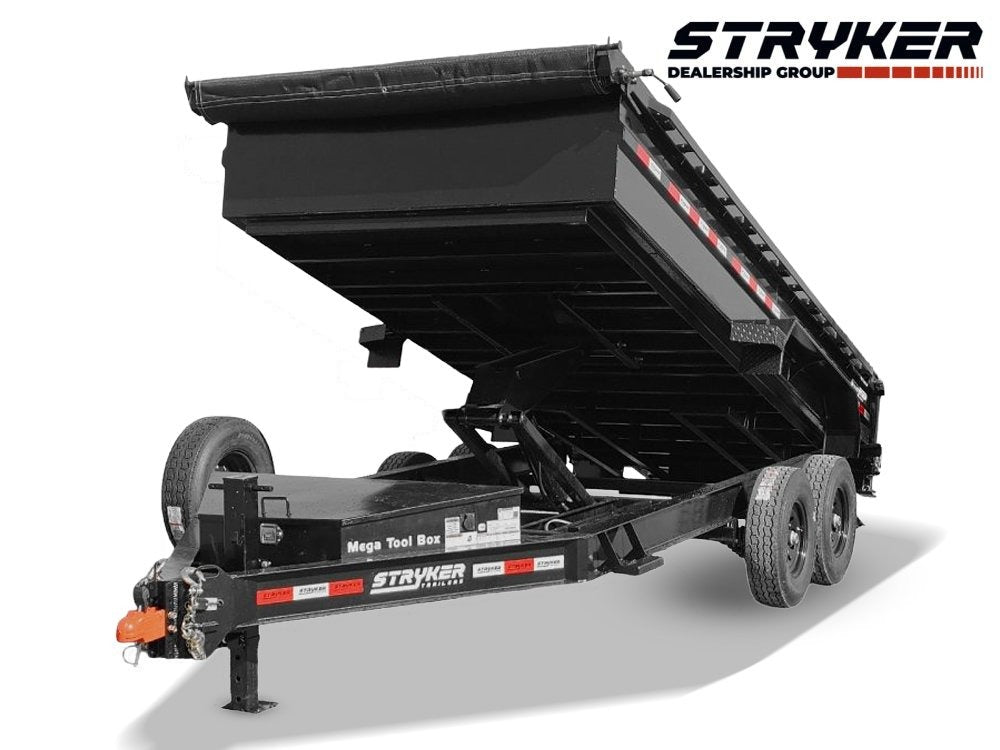 16' Stryker SDT Bumper Pull Dump Trailer 24" Side Walls - (2) 7k Axles 003777 - Stryker Dealership Group