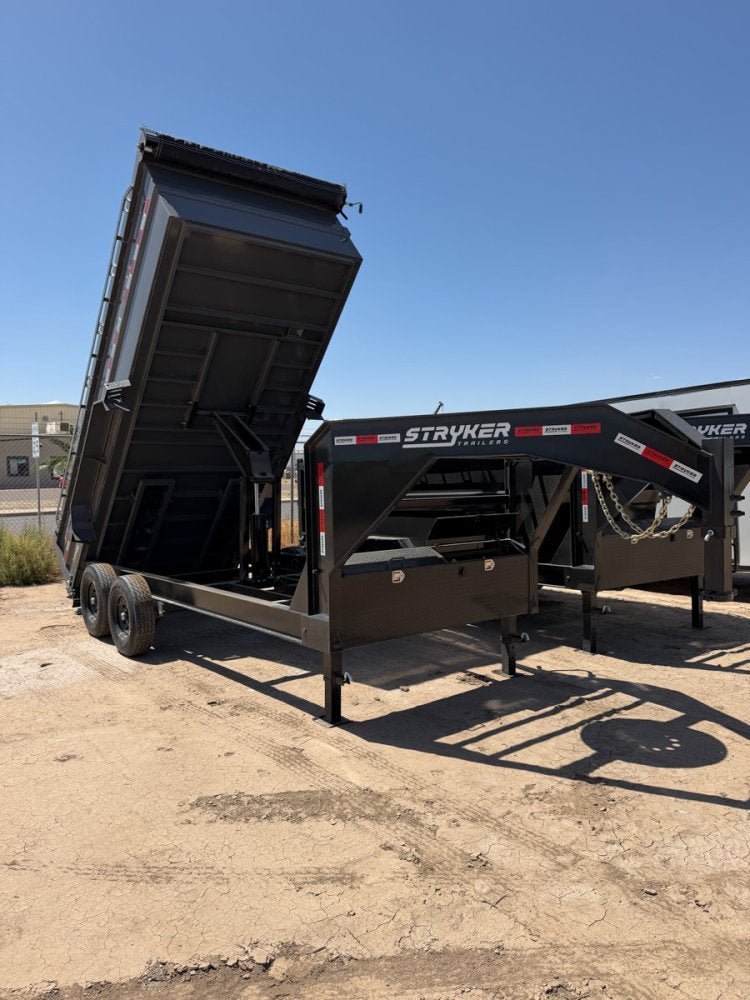 16' Stryker SDT Gooseneck Dump Trailer 36" Side Walls - (2) 7k Axles 004162 - Stryker Dealership Group