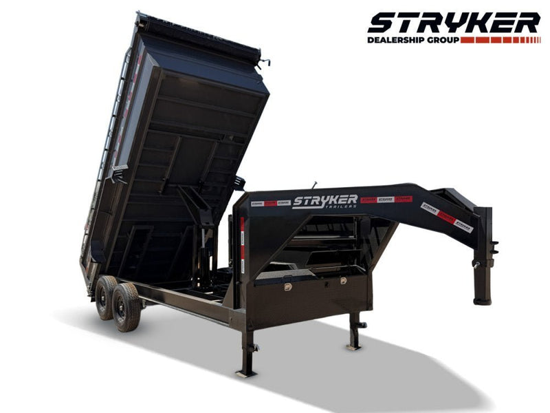 16' Stryker SDT Gooseneck Dump Trailer 36" Side Walls - (2) 7k Axles 004162 - Stryker Dealership Group