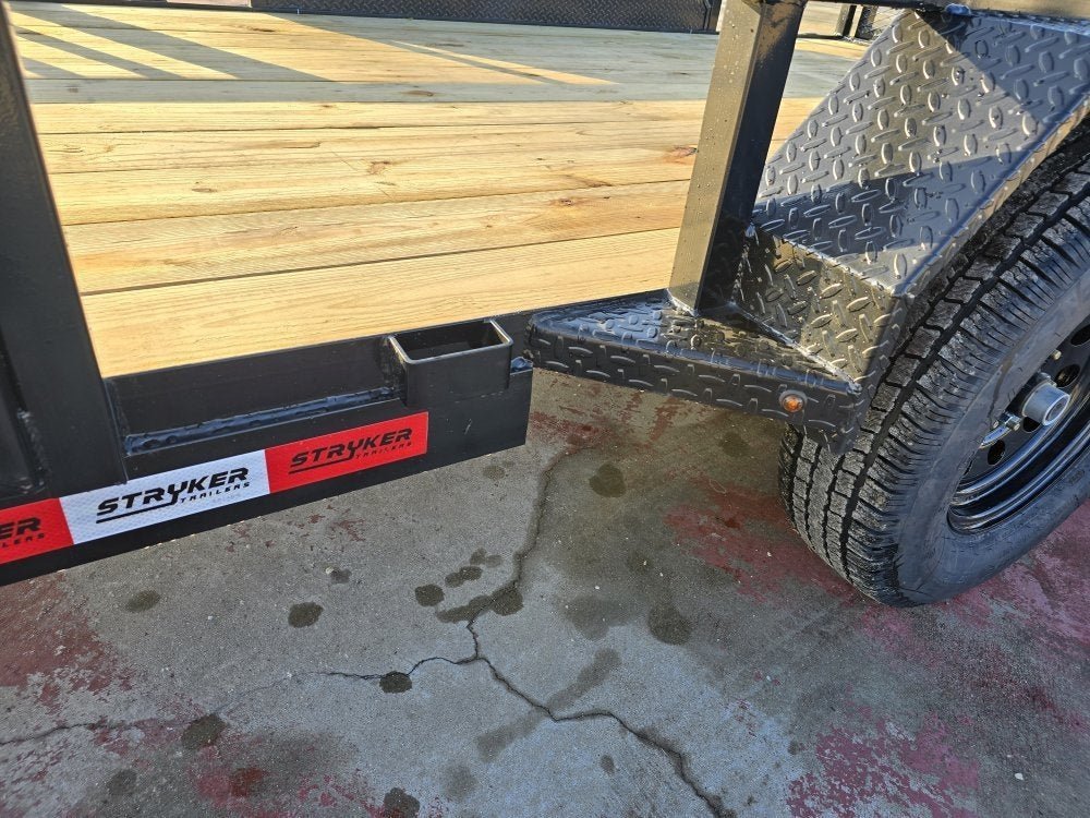 16' Utility Trailer (2) 3.5K Axles, 77" Wide, Side Ramps and 4' Gate 004069 - Stryker Dealership Group