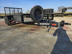 16' Utility Trailer (2) 3.5K Axles, 77" Wide, Side Ramps and 4' Gate 004070 - Stryker Dealership Group